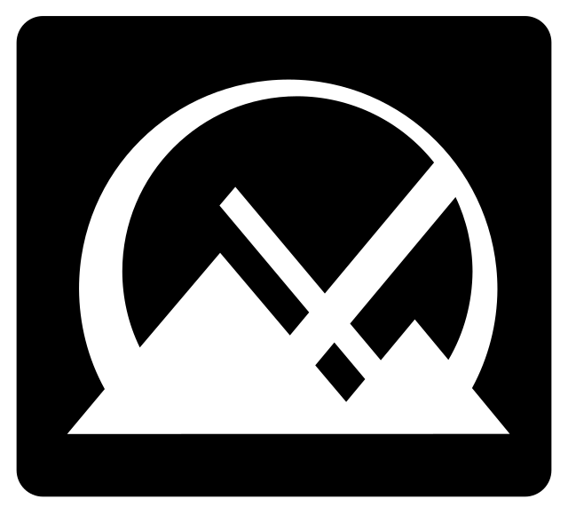 The MX Linux logo, a simplistic drawing of two white mountain peaks in front of a half-circle. Connecting the two mountain peaks is an 'X'