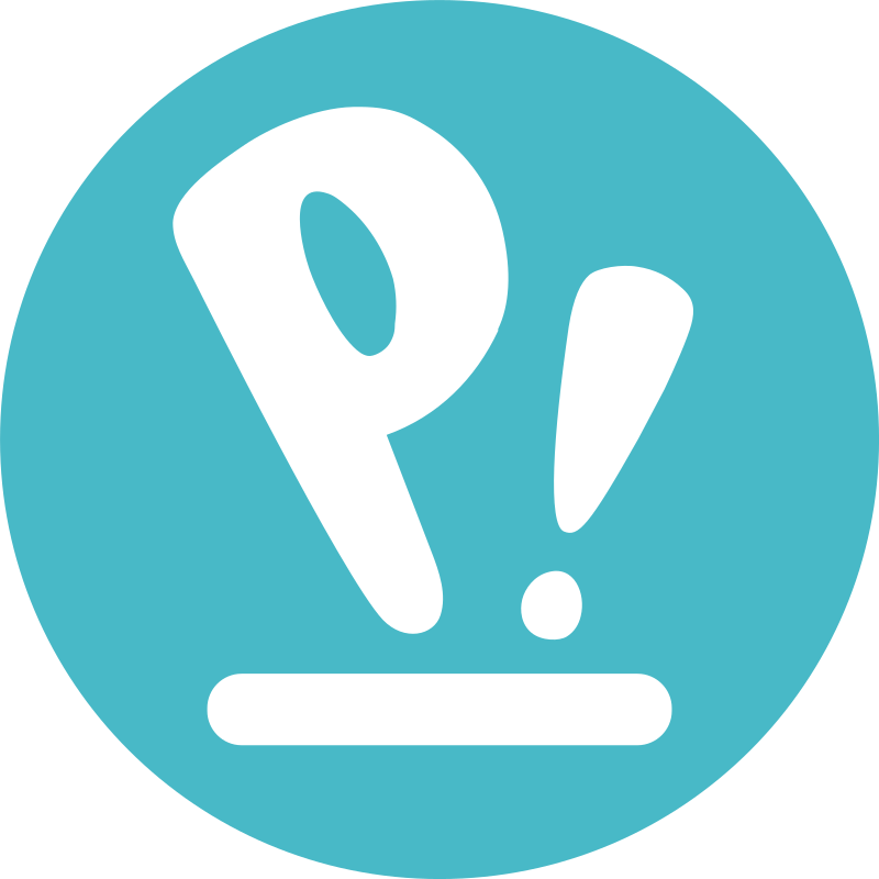 The Pop! OS logo, a white P with an exclamation point on a light blue background.